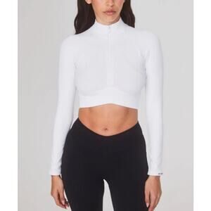 JOJA Women's Luna Exhale Long Sleeve Cropped Half Zip Top Size S Athleisure